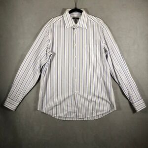 Boss by Hugo Boss Dress Shirt Mens 17.5 36/37 Multicolor Stripe Cotton Button Up